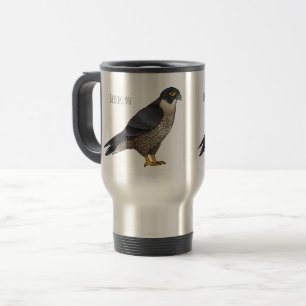 Mug De Voyage Illustration d'oiseau de faucon pèlerin