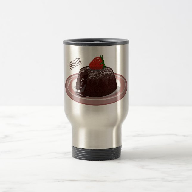 Mug De Voyage Illustration du gâteau de lave au chocolat (Centre)