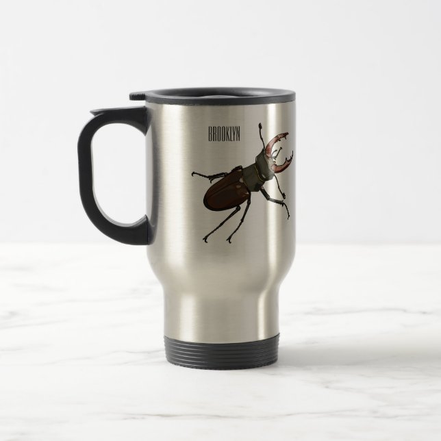 Mug De Voyage Illustration du scarabée de stade (Gauche)
