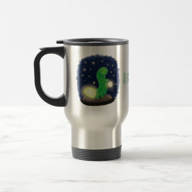 Mug De Voyage Illustration du ver vert mou (Gauche)