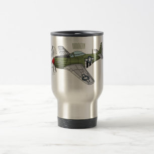 Mug De Voyage Illustration d'un avion militaire