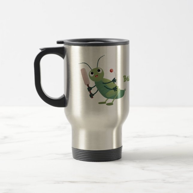 Mug De Voyage Illustration d'un insecte du cricket vert mou (Gauche)