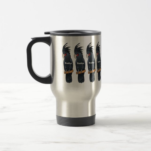 Mug De Voyage Illustration d'un oiseau de cobaye de palme (Gauche)