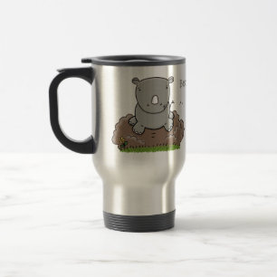 Mug De Voyage Illustration d'un petit rhinocéros