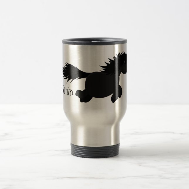 Mug De Voyage Illustration d'un poney de Shetland mignon (Centre)
