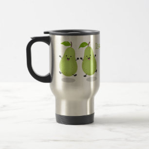 Mug De Voyage Illustration d'une paire de poires mignonne