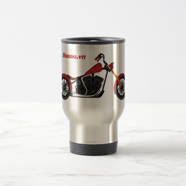 Mug De Voyage Illustration motocyclette de style hélicoïdal (Centre)