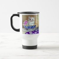 Illustration vintage de chaton blanc