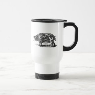 Mug De Voyage Illustration vintage de porc - modèle du porc