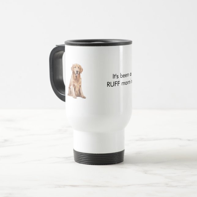 Mug De Voyage Image de chien à l'aquarelle drôle  (Devant gauche)