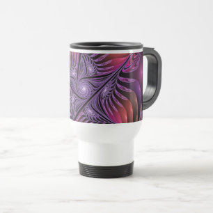 Mug De Voyage Imaginaire coloré Abstrait Trippy Violet Fractal