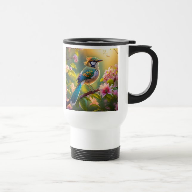 Mug De Voyage Imaginaire Turquoise à ailes vert (Droite)