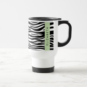 Mug De Voyage Impression Zèbre, Grilles, Noir Et Blanc, Votre No