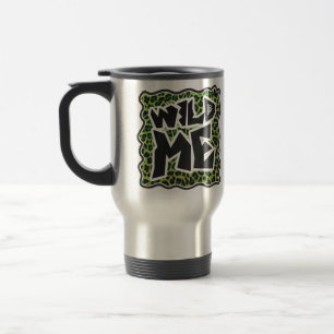 Mug De Voyage Imprimante noir et vert léopard