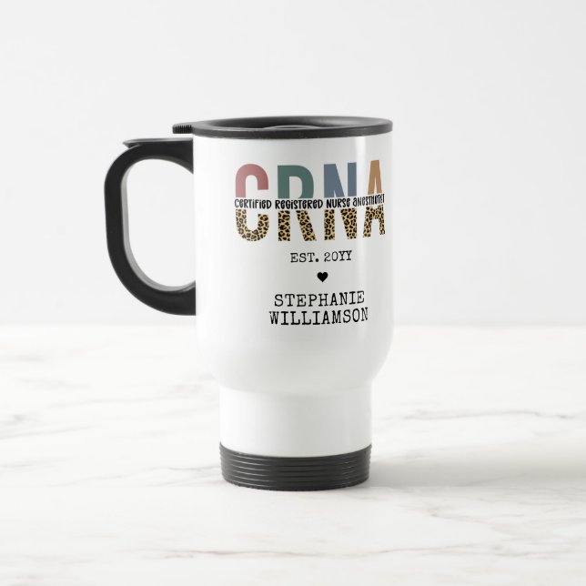 Mug De Voyage Infirmière anesthésiste certifiée CRNA personnalis (Gauche)