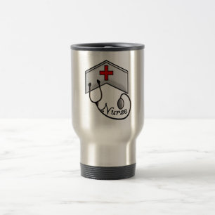 Mug De Voyage Infirmière avec la PAC et le STÉTHOSCOPE DE RELIEF
