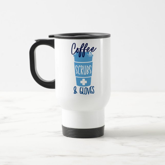 Mug De Voyage Infirmière Café Gants et Blouses  (Gauche)