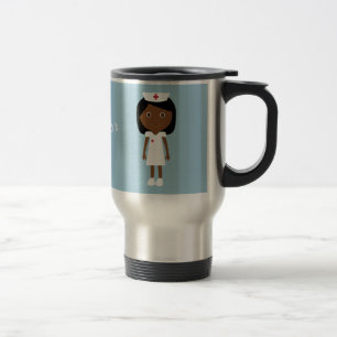 Mug De Voyage Infirmière ethnique mignonne de bande dessinée
