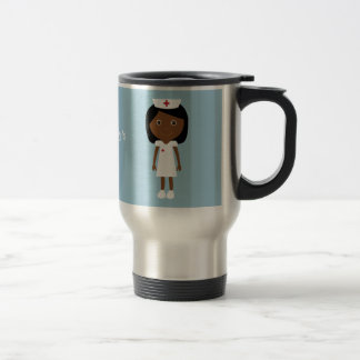 Mug De Voyage Infirmière ethnique mignonne de bande dessinée