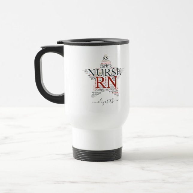 Mug De Voyage Infirmière étoile Voyage personnalisé Mug | Nom mo (Gauche)