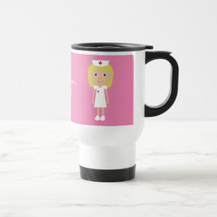 Mug De Voyage Infirmière mignonne de bande dessinée