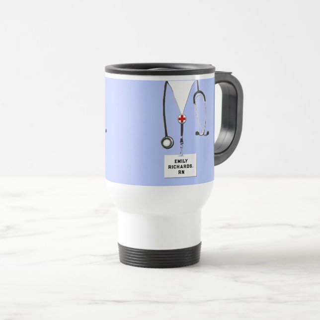 Mug De Voyage Infirmière personnalisée (Devant droit)