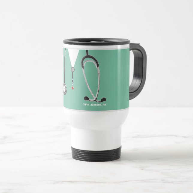 Mug De Voyage Infirmière personnalisée (Devant droit)