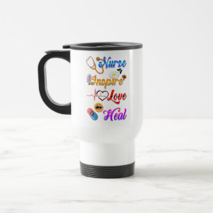 Mug De Voyage Infirmière Thermique Inspirer Amour Guérir Méd Thé