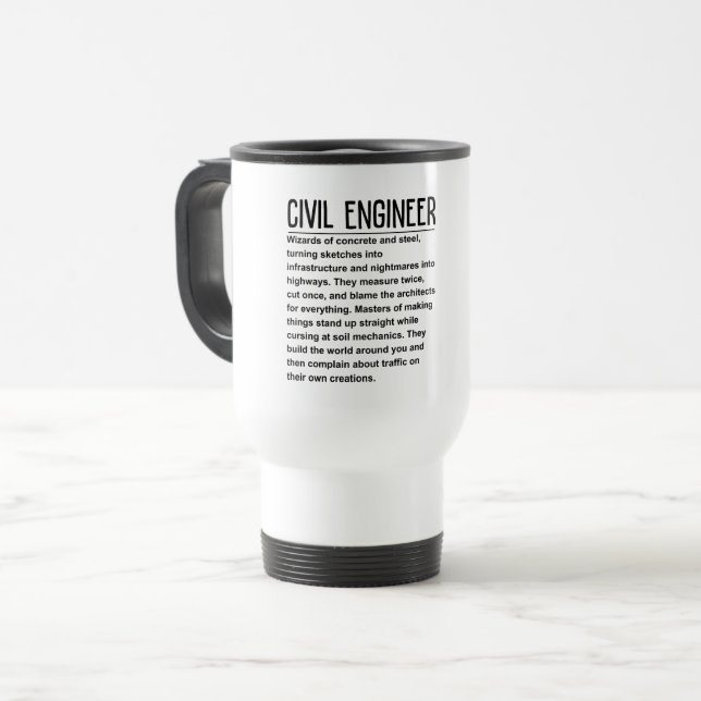Mug De Voyage Ingénieur civil (Devant gauche)