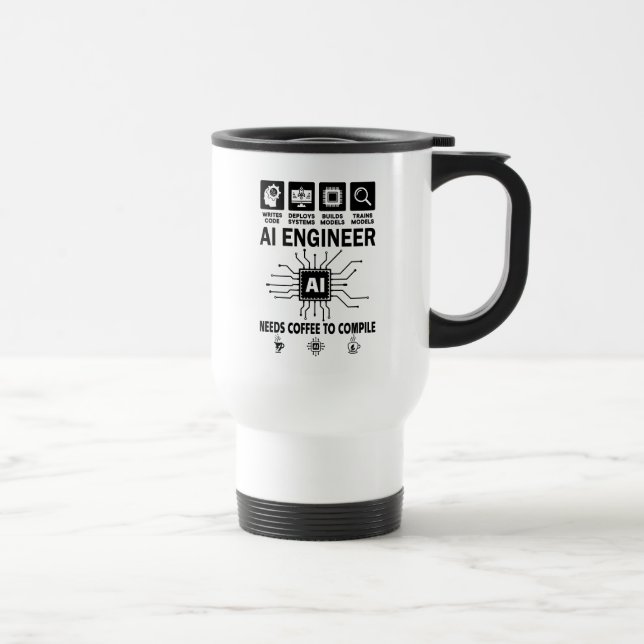 Mug De Voyage Ingénieur en intelligence artificielle drôle Techn (Droite)