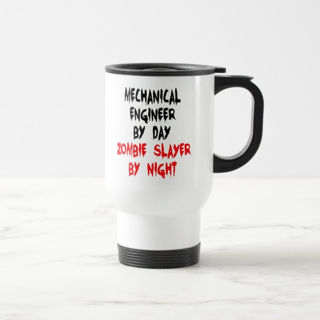 Mug De Voyage Ingénieur mécanique Zombie plaisanter (Droite)