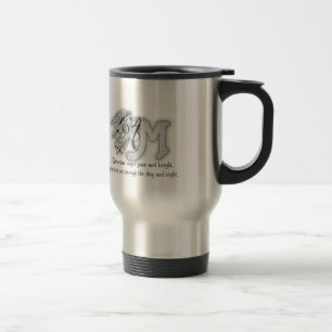Mug De Voyage Initiale d'alphabet de monogramme d'ange de la
