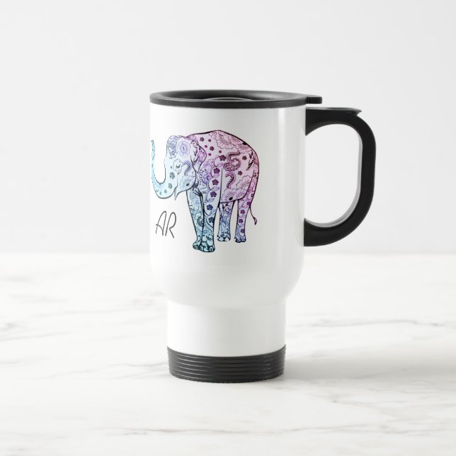 Mug De Voyage Initiales nommées faites sur commande florales en (Droite)