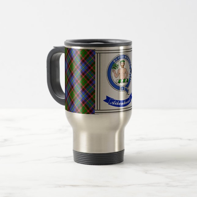 Mug De Voyage Insigne de clan en tête d'Aikenhead & tatan person (Devant gauche)