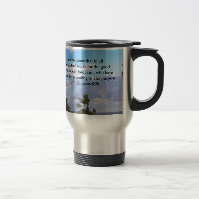 MUG DE VOYAGE INSPIRANT LES ROMAINS 8:28 (Droit)