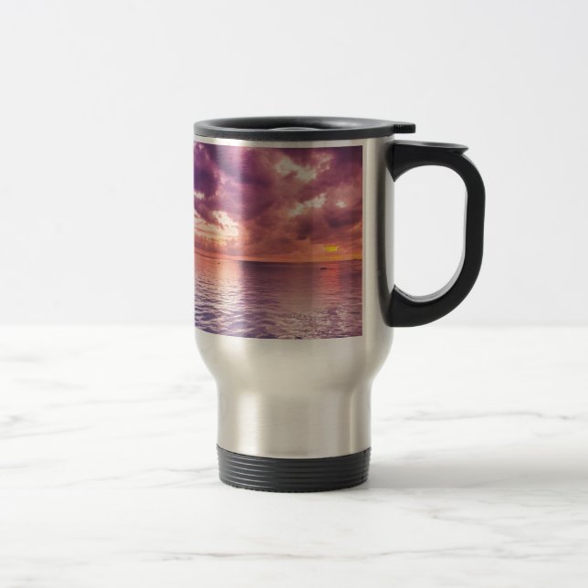 Mug De Voyage Inspiration du coucher de soleil sur l'océan (Droit)