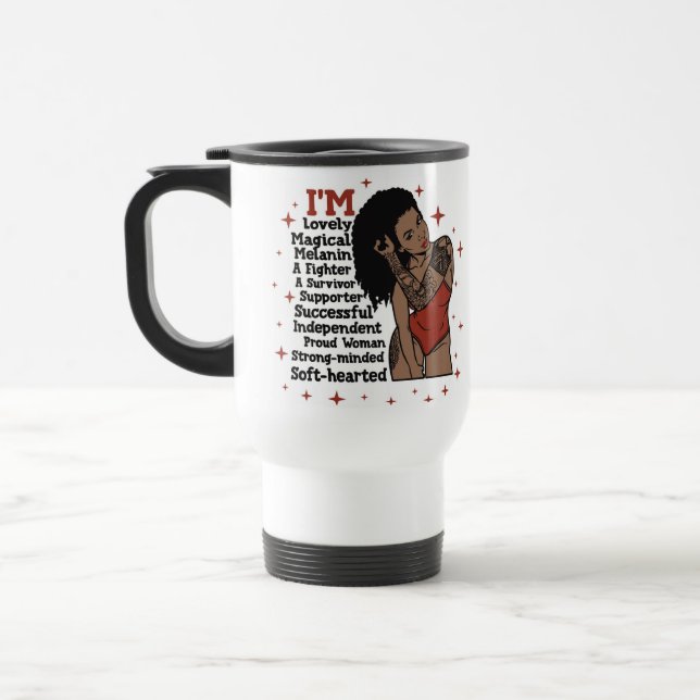Mug De Voyage Inspiration motivation positive reine noire (Gauche)
