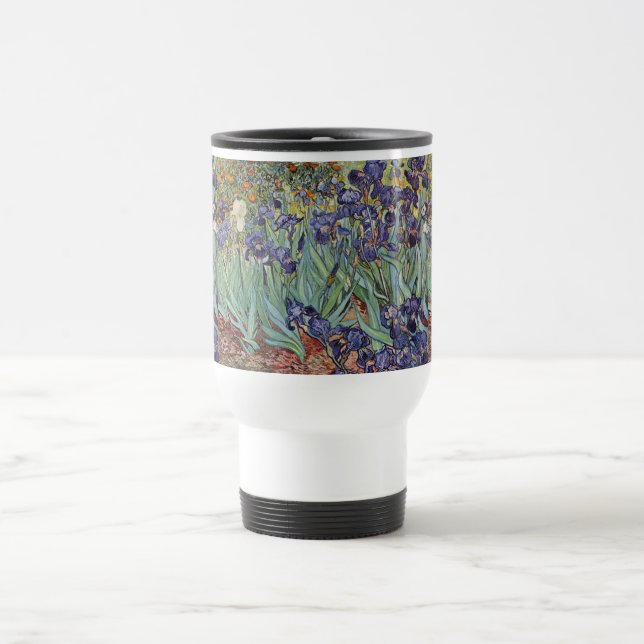 Mug De Voyage Iris de Van Gogh Peinture Impressionniste (Centre)