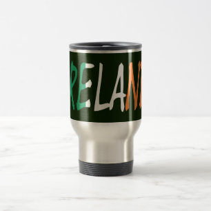Mug De Voyage Irlande écrasée sur le drapeau irlandais