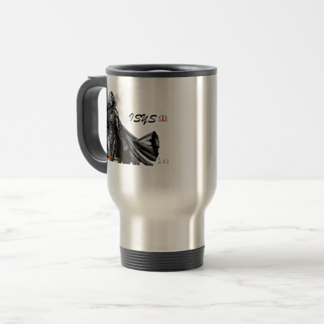 Mug De Voyage ISYS OMEGA ANNÉE 4000 version "ACIER" (Devant gauche)