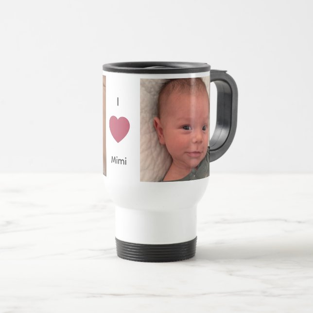 Mug De Voyage J'adore Gramma 2 Photo  (Devant droit)