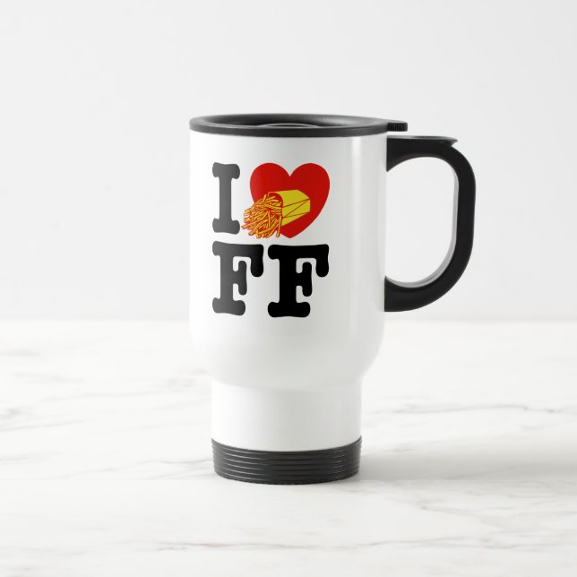 Mug De Voyage J'adore les frites françaises (Droite)