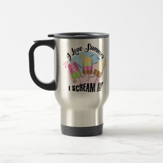 Mug De Voyage J'adore l'été - Je crie !!!   (Gauche)