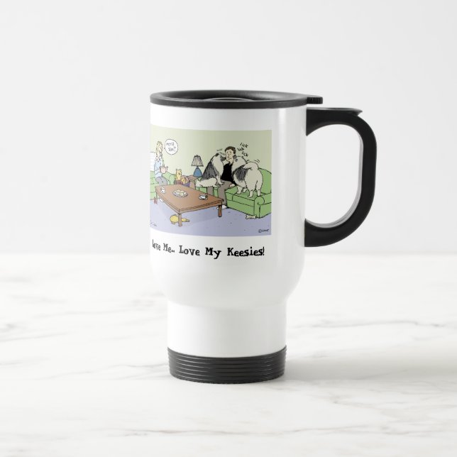 Mug De Voyage J'adore mes Keeshonden (Droite)