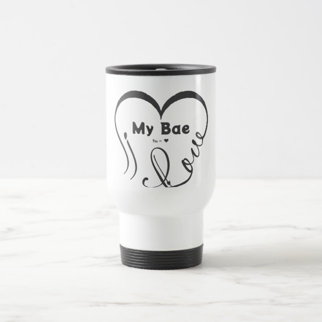 Mug De Voyage J'adore mon chéri • Vous = ♥ (Centre)