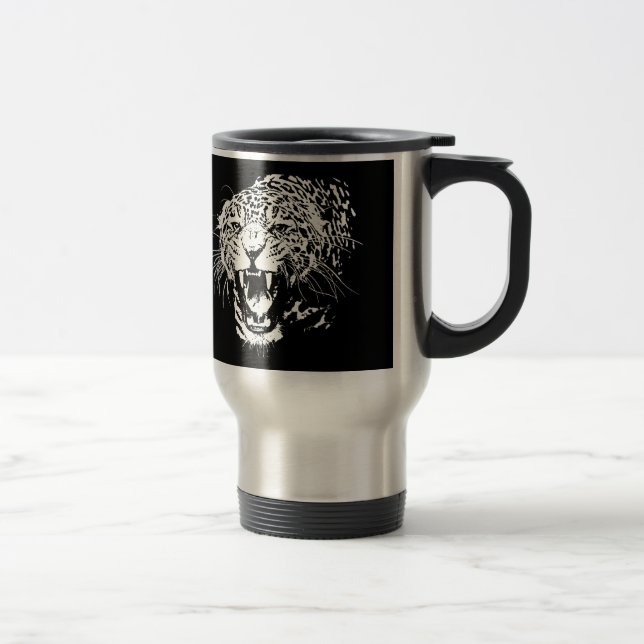 Mug De Voyage Jaguar noir et blanc (Droit)
