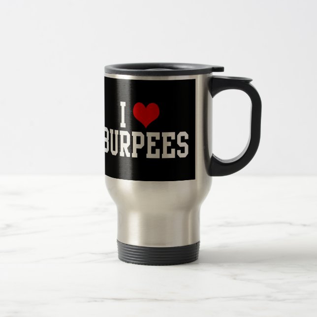 Mug De Voyage J'aime Burpees, forme physique (Droit)