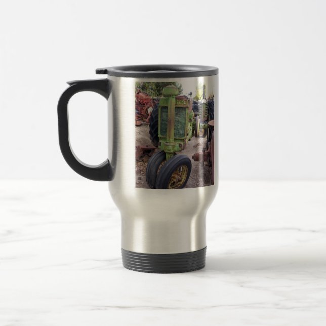 Mug De Voyage J'aime de vieux tracteurs verts (Gauche)