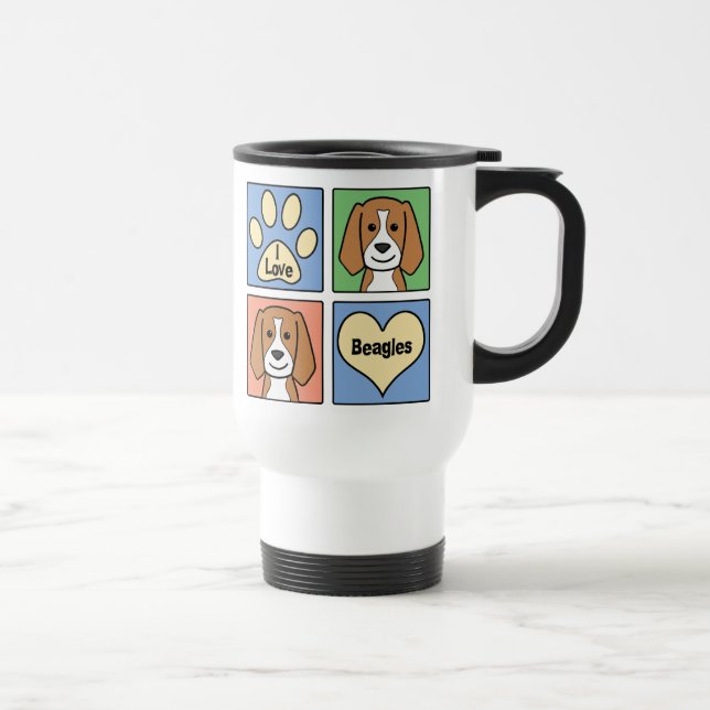 Mug De Voyage J'aime des beagles (Droite)