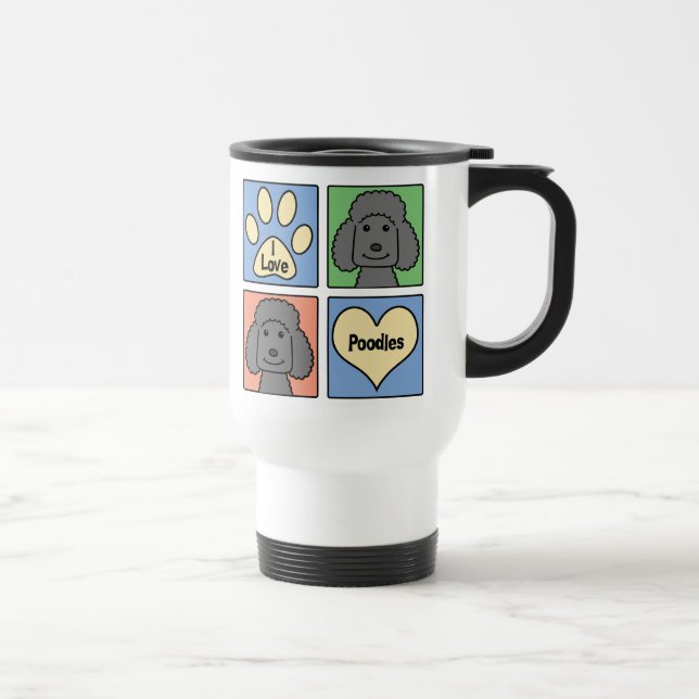 Mug De Voyage J'aime des caniches (Droite)